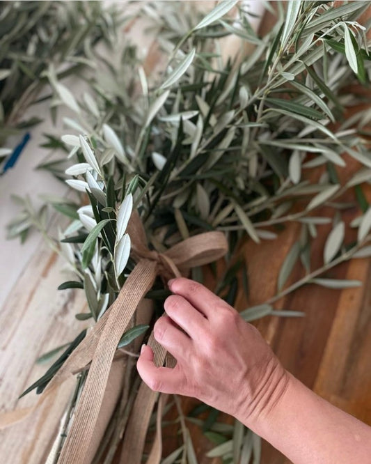 Wedding Candles - Fresh Olive Branches (Pair)