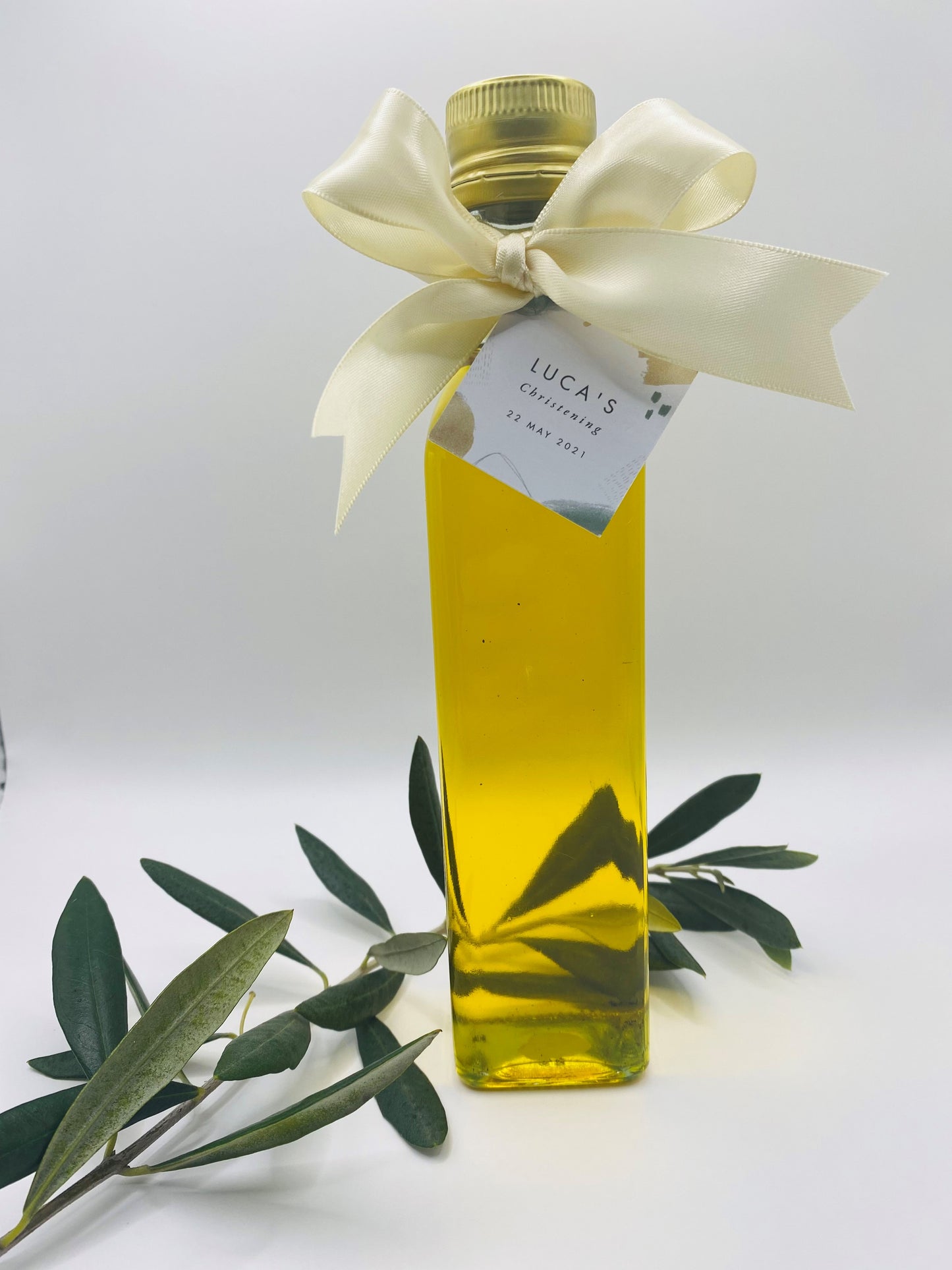 Olive Oil Bottle Bomboniere - 250mL w/ Ribbon