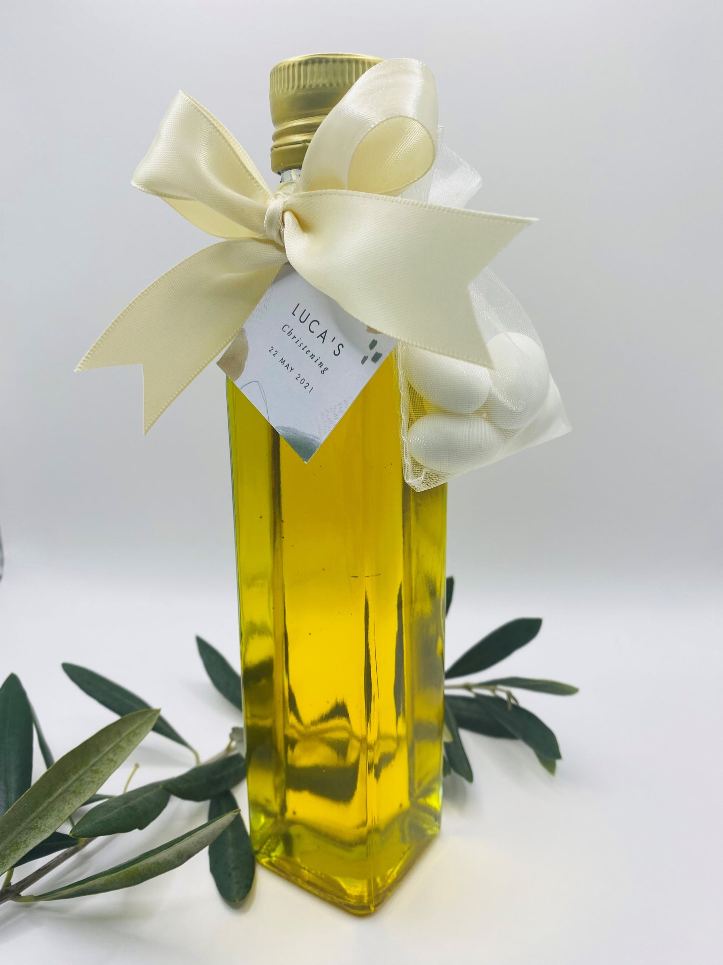 Olive Oil Bottle Bomboniere - 250mL w/ Ribbon